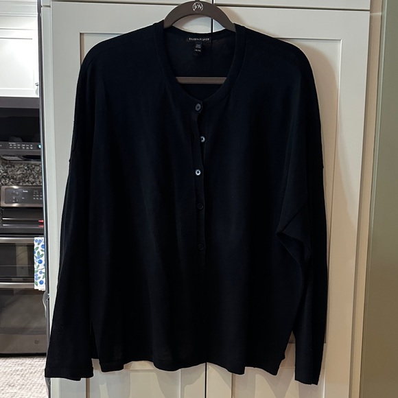 Eileen Fisher Women's Black Cardigan Sweater - Picture 1 of 3